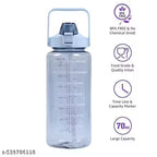 Set of 3 Transparent Water Bottle 2000ML, 900ML, 300ML with Motivational Time Marker